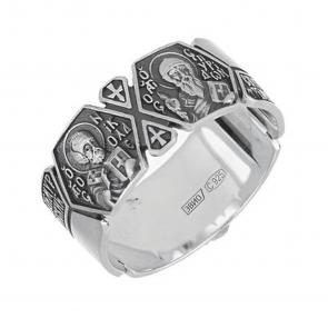 Кольцо из черненого серебра Иордань БМ-КО-639 Два Святителя фото